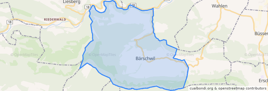 Mapa de ubicacion de Bärschwil.