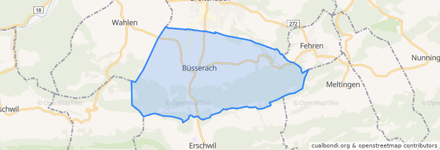 Mapa de ubicacion de Büsserach.