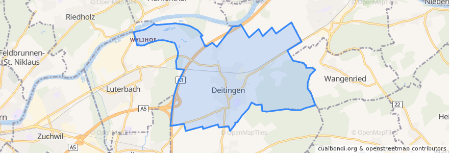 Mapa de ubicacion de Deitingen.