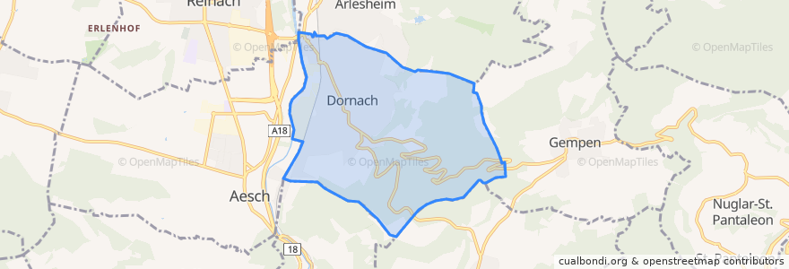 Mapa de ubicacion de Dornach.