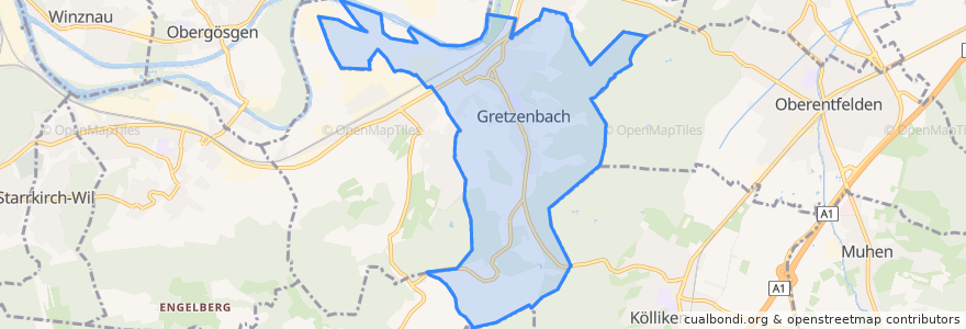 Mapa de ubicacion de Gretzenbach.