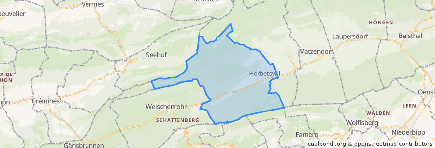 Mapa de ubicacion de Herbetswil.