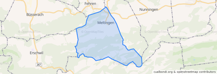 Mapa de ubicacion de Meltingen.