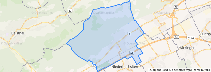 Mapa de ubicacion de Oberbuchsiten.