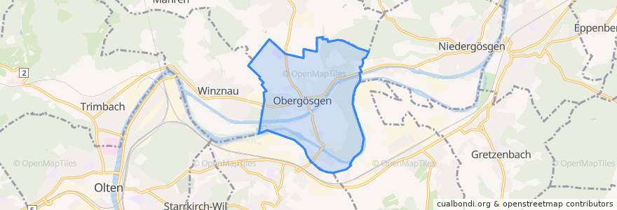 Mapa de ubicacion de Obergösgen.