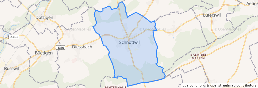 Mapa de ubicacion de Schnottwil.