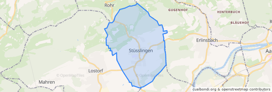 Mapa de ubicacion de Stüsslingen.