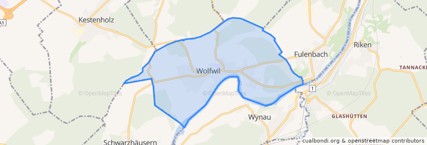 Mapa de ubicacion de Wolfwil.