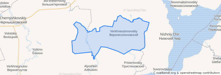 Mapa de ubicacion de Верхнесолоновское сельское поселение.