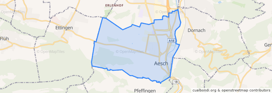 Mapa de ubicacion de Aesch.