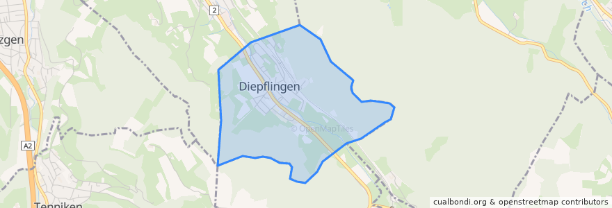 Mapa de ubicacion de Diepflingen.