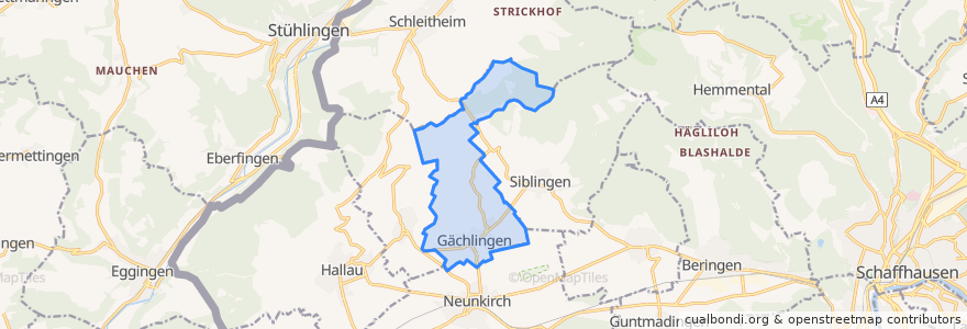 Mapa de ubicacion de Gächlingen.