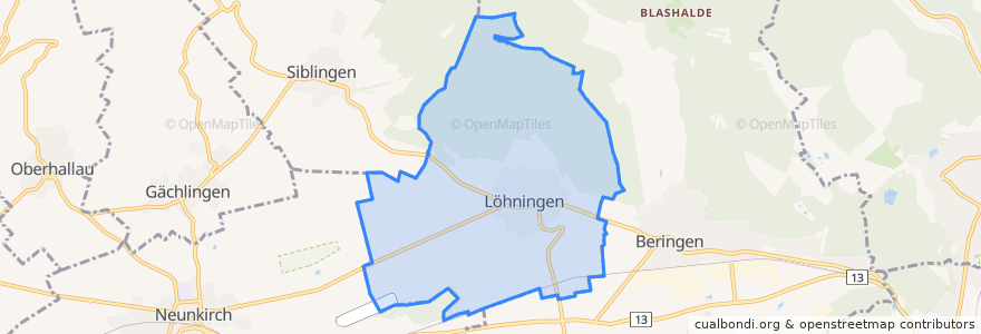 Mapa de ubicacion de Löhningen.