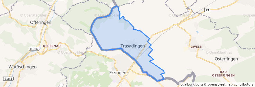 Mapa de ubicacion de Trasadingen.