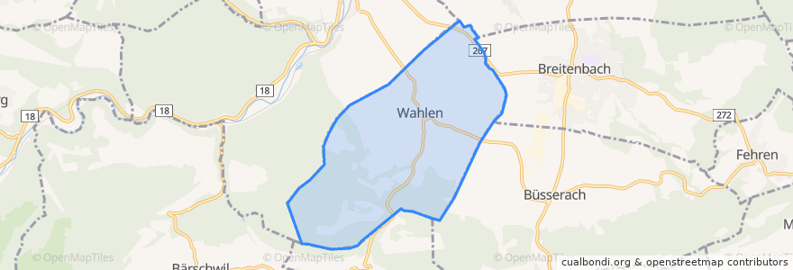 Mapa de ubicacion de Wahlen.