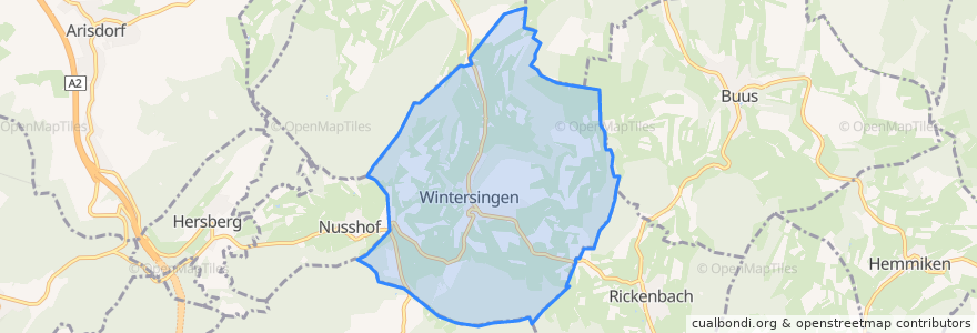 Mapa de ubicacion de Wintersingen.