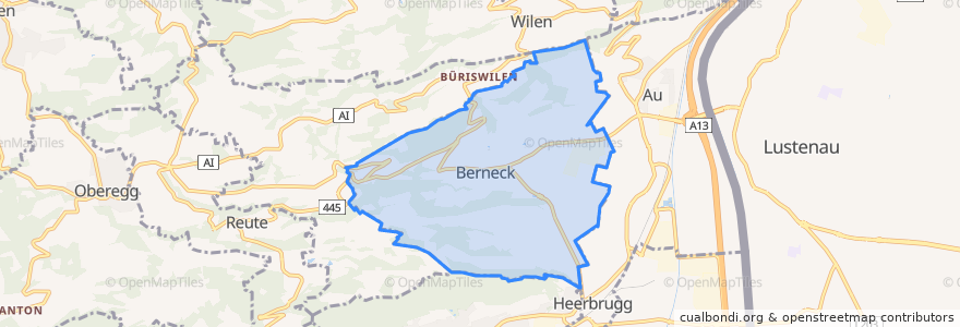 Mapa de ubicacion de Berneck.