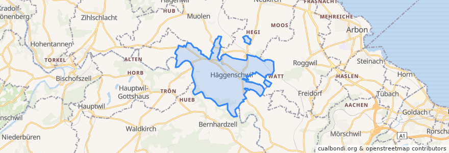 Mapa de ubicacion de Häggenschwil.