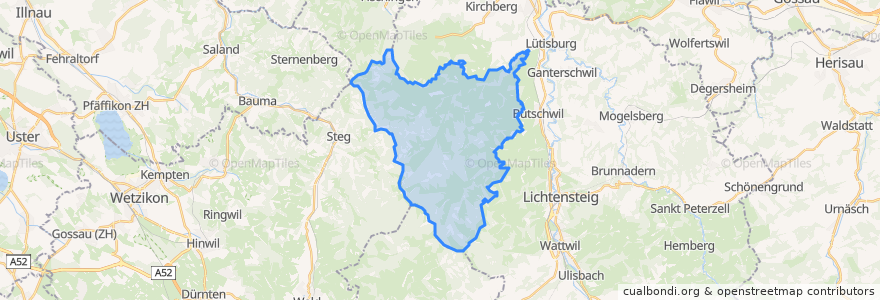 Mapa de ubicacion de Mosnang.