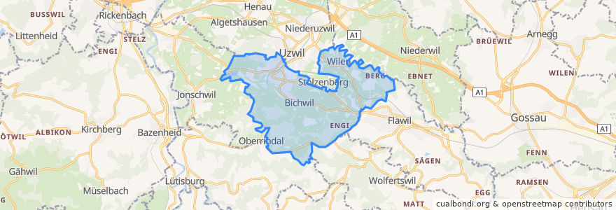 Mapa de ubicacion de Oberuzwil.