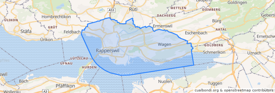 Mapa de ubicacion de Rapperswil-Jona.