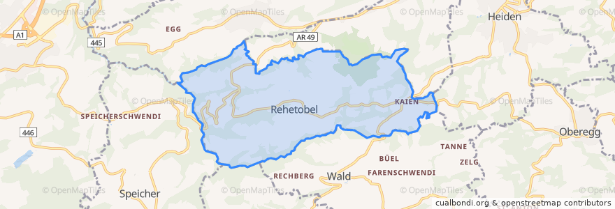 Mapa de ubicacion de Rehetobel.