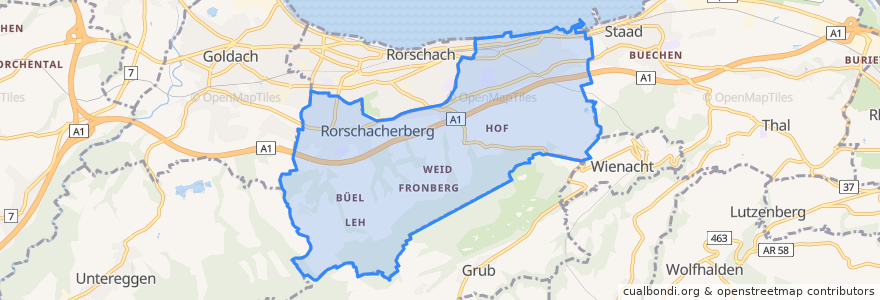 Mapa de ubicacion de Rorschacherberg.