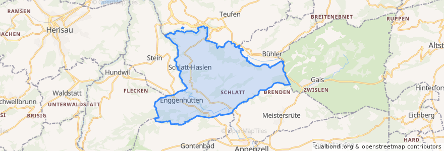 Mapa de ubicacion de Schlatt-Haslen.