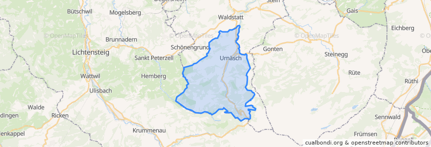 Mapa de ubicacion de Urnäsch.