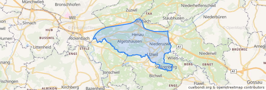 Mapa de ubicacion de Uzwil.