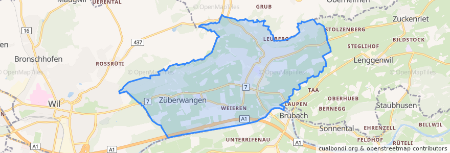 Mapa de ubicacion de Zuzwil (SG).