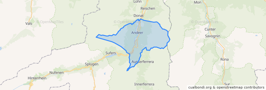 Mapa de ubicacion de Andeer.