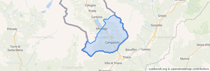 Mapa de ubicacion de Brusio.