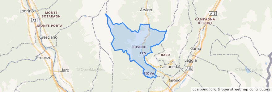 Mapa de ubicacion de Buseno.