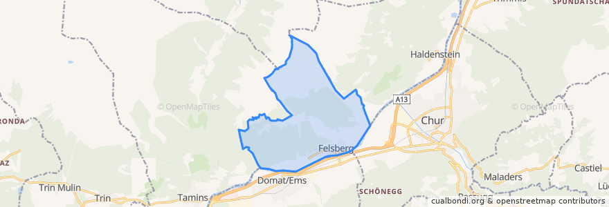 Mapa de ubicacion de Felsberg.