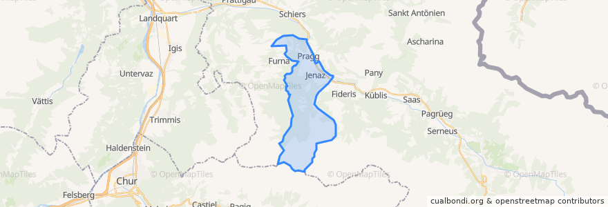 Mapa de ubicacion de Jenaz.