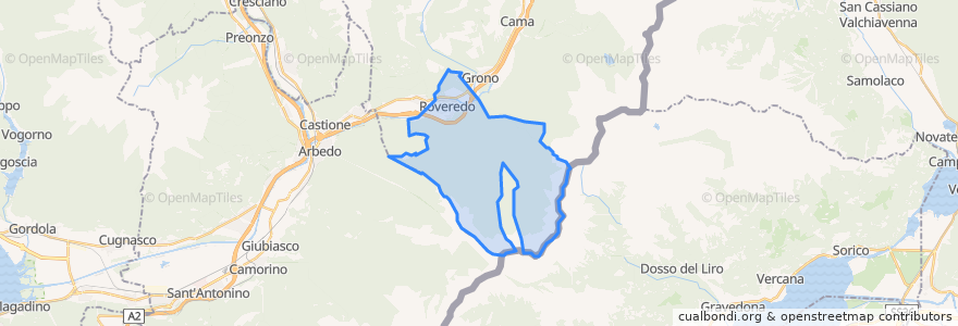 Mapa de ubicacion de Roveredo GR.