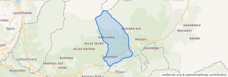 Mapa de ubicacion de Schmitten (GR).