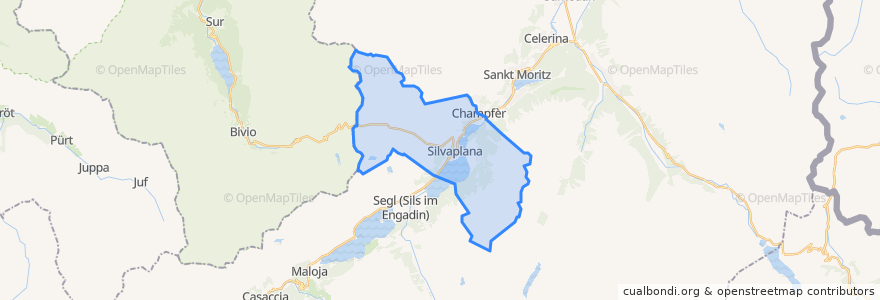 Mapa de ubicacion de Silvaplana.