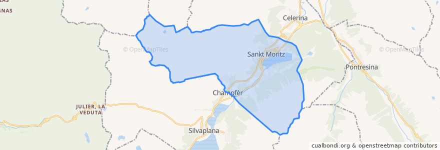 Mapa de ubicacion de Saint-Moritz.