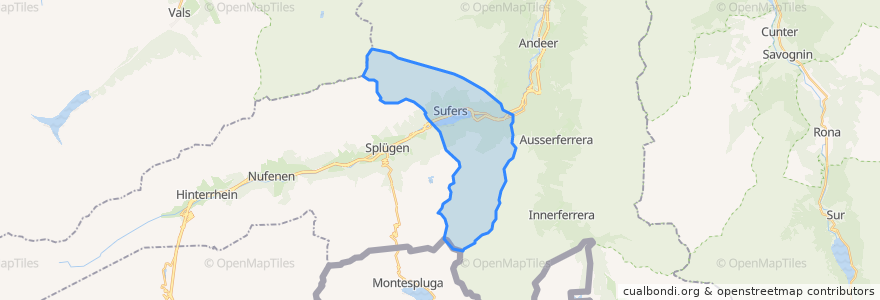 Mapa de ubicacion de Sufers.