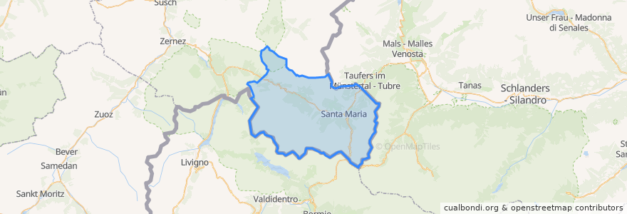 Mapa de ubicacion de Val Müstair.