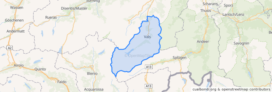 Mapa de ubicacion de Vals.