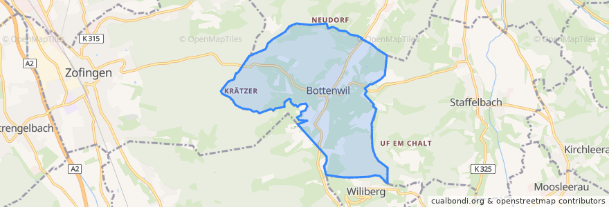 Mapa de ubicacion de Bottenwil.