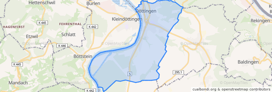 Mapa de ubicacion de Döttingen.