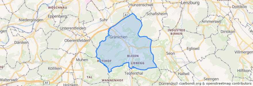 Mapa de ubicacion de Gränichen.