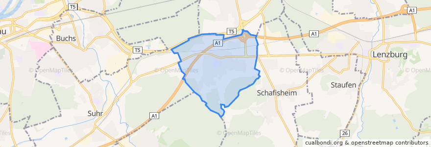 Mapa de ubicacion de Hunzenschwil.