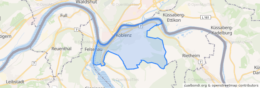 Mapa de ubicacion de Koblenz.