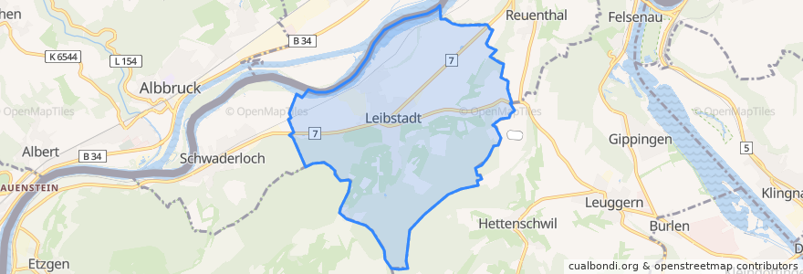 Mapa de ubicacion de Leibstadt.