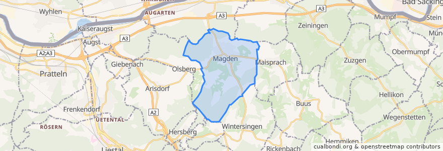 Mapa de ubicacion de Magden.